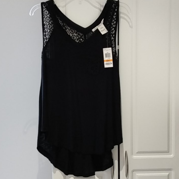 New American Rag Asymmetrical Black Sleeveless Top - Picture 1 of 6